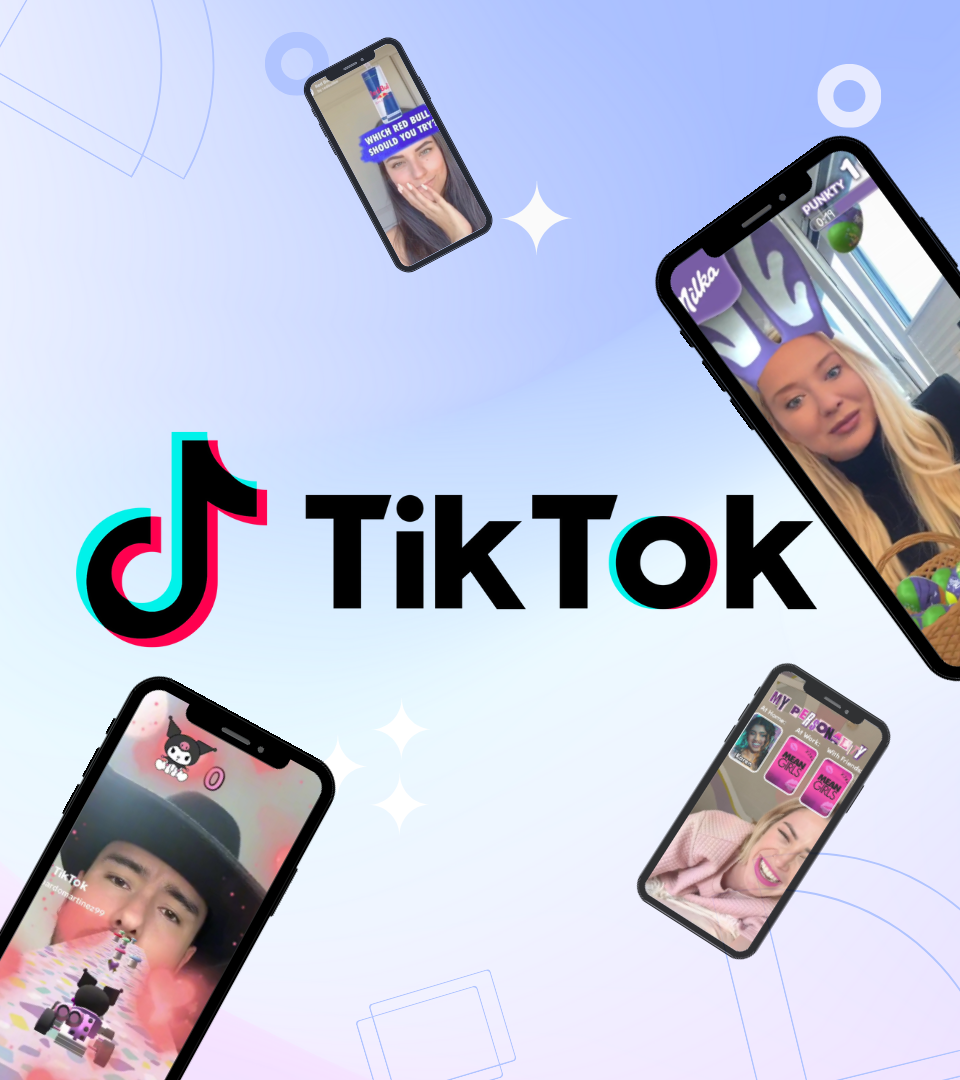 Kuva brändättyä TikTok-suodatinta: Hauska ja brändätty suodatin, joka lisää brändisi tunnuslauseen videoihi